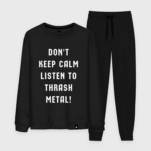 Мужской костюм Надпись Dont keep calm listen to thrash metal / Черный – фото 1
