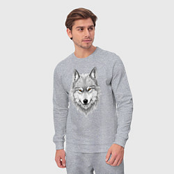 Костюм хлопковый мужской Волк с оберегом, цвет: меланж — фото 2