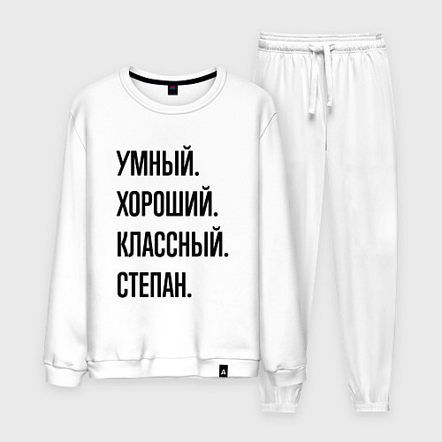 Мужской костюм Умный, хороший и классный Степан / Белый – фото 1