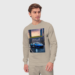 Костюм хлопковый мужской Ламборгини Авентадор, цвет: миндальный — фото 2