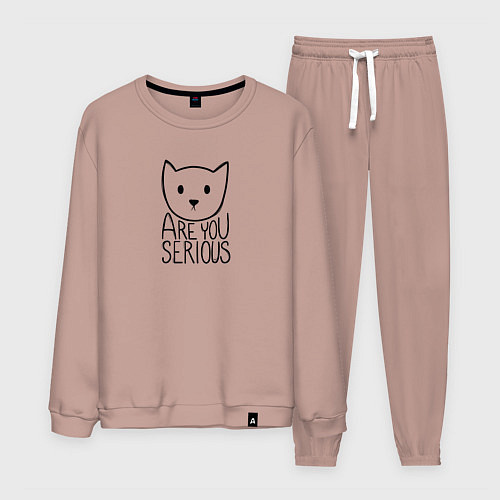 Мужской костюм Are you serious cat / Пыльно-розовый – фото 1