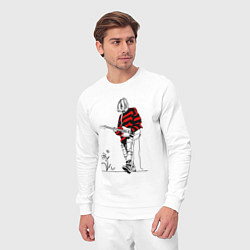 Костюм хлопковый мужской Курт Кобейн Нирвана свитер, цвет: белый — фото 2
