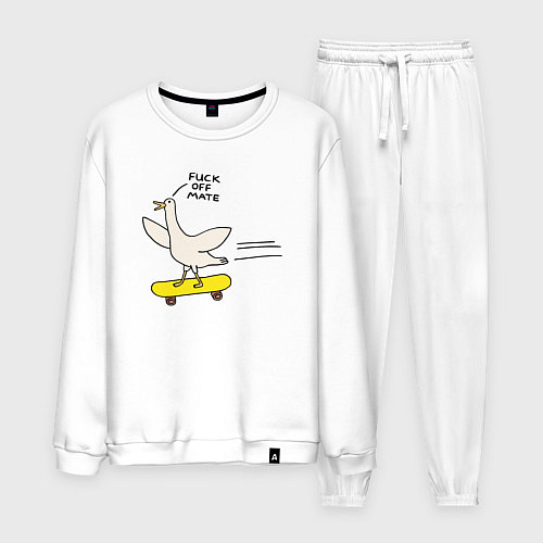 Мужской костюм Гусь на скейте / Белый – фото 1
