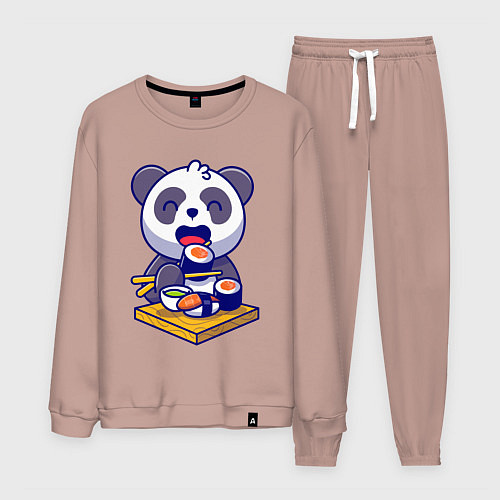 Мужской костюм Панда и суши / Пыльно-розовый – фото 1