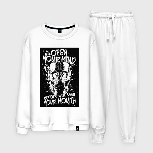 Мужской костюм Подумай прежде чем говорить / Белый – фото 1