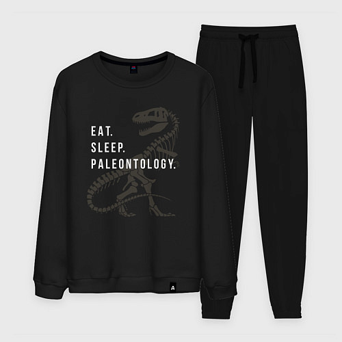 Мужской костюм Eat - sleep - paleontology / Черный – фото 1