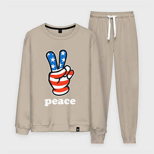Мужской костюм USA peace / Миндальный – фото 1