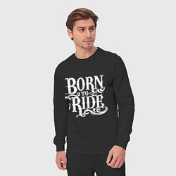 Костюм хлопковый мужской Born to ride - рожденный ездить, цвет: черный — фото 2