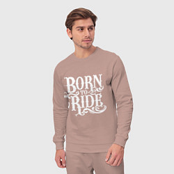 Костюм хлопковый мужской Born to ride - рожденный ездить, цвет: пыльно-розовый — фото 2