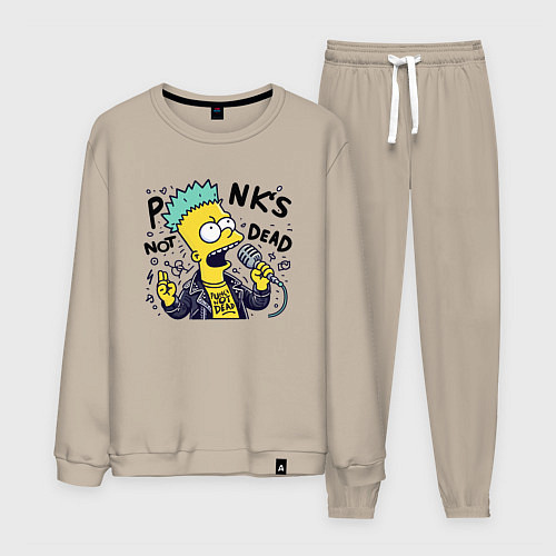 Мужской костюм Bart Simpson - punks not dead / Миндальный – фото 1