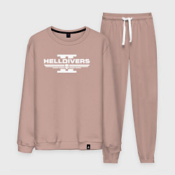 Костюм хлопковый мужской Helldivers 2: Logo, цвет: пыльно-розовый