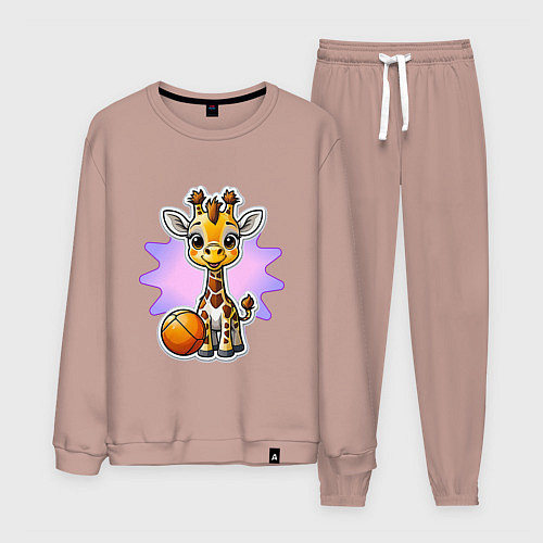 Мужской костюм Жирафик и мяч / Пыльно-розовый – фото 1