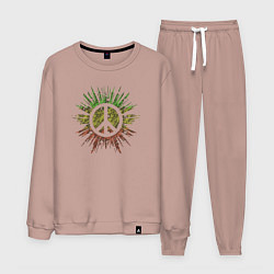 Костюм хлопковый мужской Peace splash, цвет: пыльно-розовый