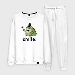 Костюм хлопковый мужской Лягушка - smile, цвет: белый