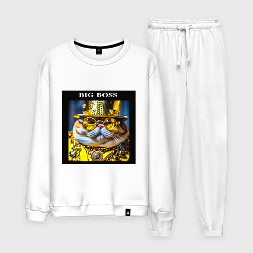 Мужской костюм Рыжий кот барон в стиле стимпанк: big boss / Белый – фото 1