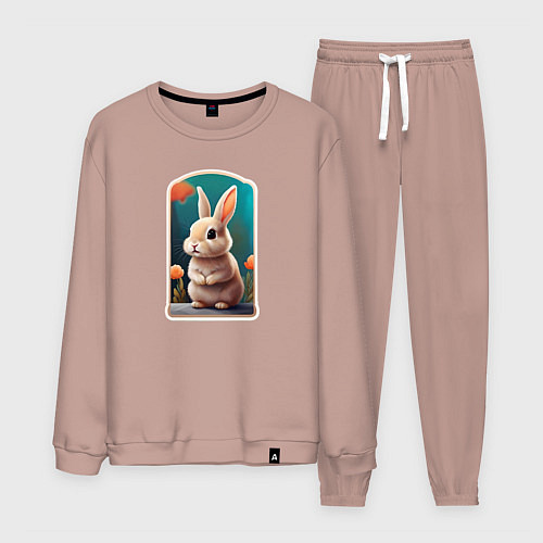 Мужской костюм Пушистый маленький кролик / Пыльно-розовый – фото 1