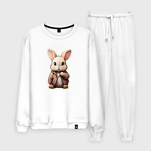 Мужской костюм Маленький пушистый кролик / Белый – фото 1