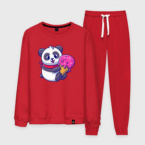 Мужской костюм Панда и мороженое / Красный – фото 1