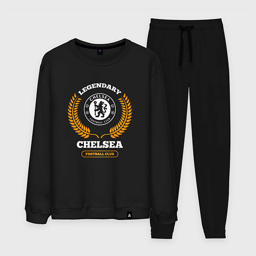 Мужской костюм Лого Chelsea и надпись legendary football club / Черный – фото 1