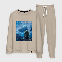 Костюм хлопковый мужской Helldivers 2: ПТСР, цвет: миндальный