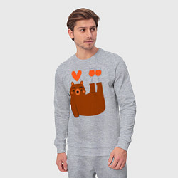 Костюм хлопковый мужской Мишка с винишком, цвет: меланж — фото 2