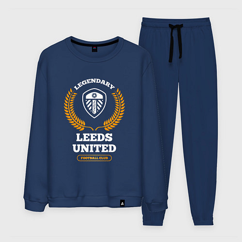 Мужской костюм Лого Leeds United и надпись legendary football clu / Тёмно-синий – фото 1