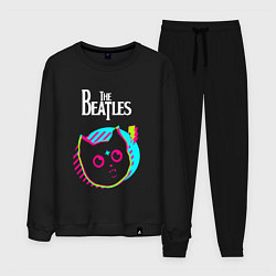 Костюм хлопковый мужской The Beatles rock star cat, цвет: черный