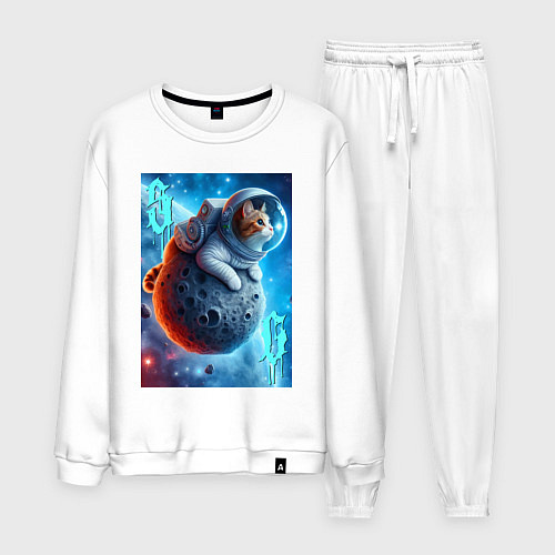 Мужской костюм Space cat - ai art / Белый – фото 1