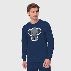 Костюм хлопковый мужской Красивый африканский слоненок, цвет: тёмно-синий — фото 2