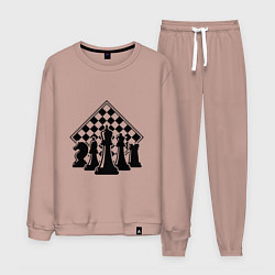 Костюм хлопковый мужской The chessboard, цвет: пыльно-розовый