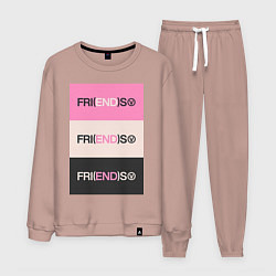 Костюм хлопковый мужской V Fri END S - friends song, цвет: пыльно-розовый