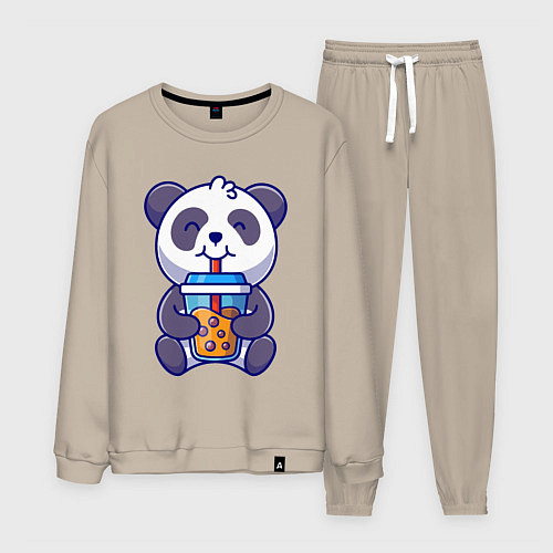 Мужской костюм Drinking panda / Миндальный – фото 1