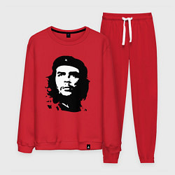 Костюм хлопковый мужской Черно-белый силуэт Че Гевара, цвет: красный