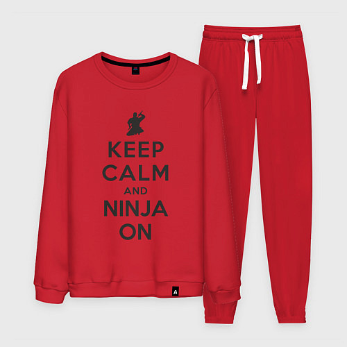 Мужской костюм Keep calm and ninja on / Красный – фото 1