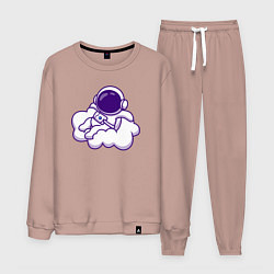 Костюм хлопковый мужской Космонавт на облачке, цвет: пыльно-розовый