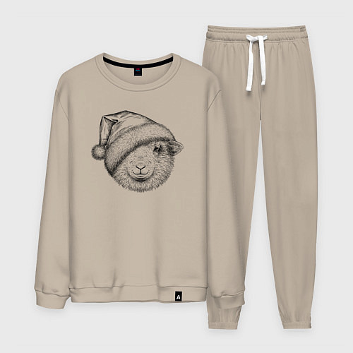 Мужской костюм Новогодняя овечка / Миндальный – фото 1