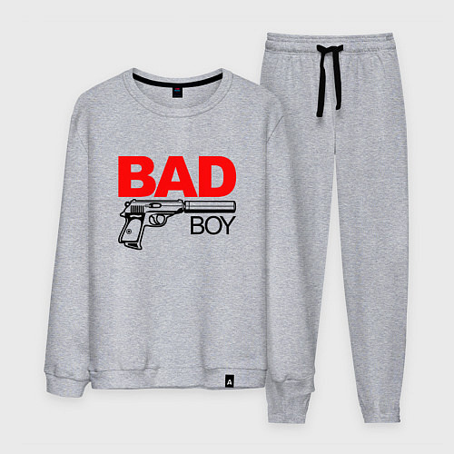 Мужской костюм Bad boy with gun / Меланж – фото 1