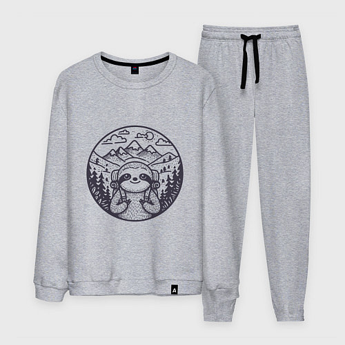 Мужской костюм Ленивец турист с рюкзаком / Меланж – фото 1