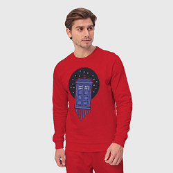 Костюм хлопковый мужской Tardis fly, цвет: красный — фото 2