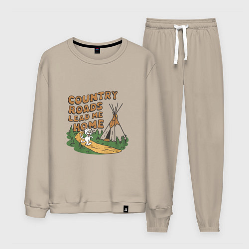 Мужской костюм Country roads lead me home / Миндальный – фото 1