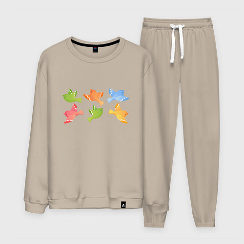 Мужской костюм Шесть птичек / Миндальный – фото 1