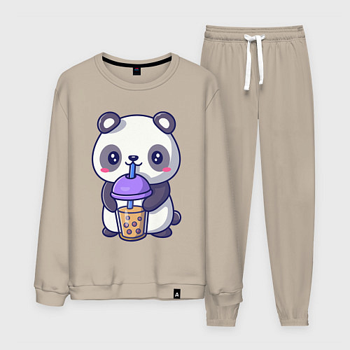 Мужской костюм Panda drink / Миндальный – фото 1