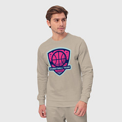 Костюм хлопковый мужской Баскетбольная командная лига, цвет: миндальный — фото 2
