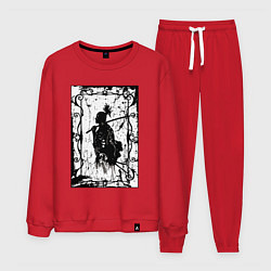 Костюм хлопковый мужской Воин с катаной, цвет: красный