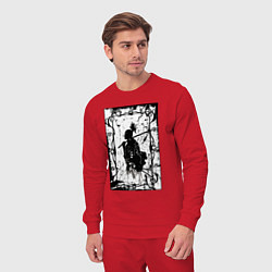 Костюм хлопковый мужской Воин с катаной, цвет: красный — фото 2