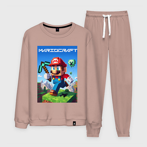 Мужской костюм Minecraft and Mario - ai art collaboration / Пыльно-розовый – фото 1