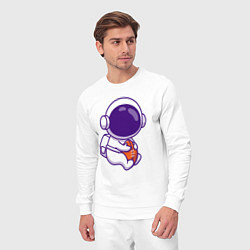 Костюм хлопковый мужской Space football, цвет: белый — фото 2