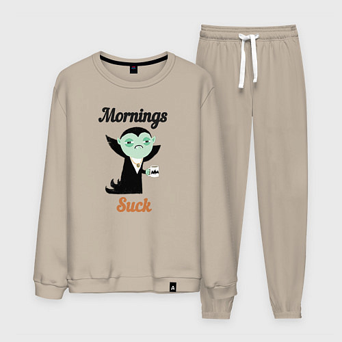 Мужской костюм Вампир с чашкой кофе / Миндальный – фото 1