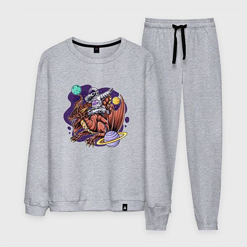 Мужской костюм Даб космонавт на драконе / Меланж – фото 1