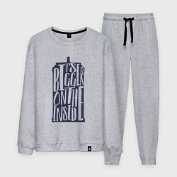Костюм хлопковый мужской Большее внутри, цвет: меланж